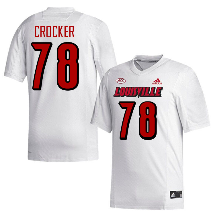 Men #78 Joe Crocker Louisville Cardinals College Football Jerseys Stitched-White